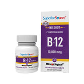Superior Source No Shot B-12 bottle front for convenient daily energy support