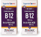 Superior Source No Shot B12 dissolvable tablet for quick daily energy support.