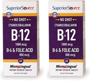 Superior Source No Shot B12 dissolvable tablet for quick daily energy support.