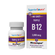 Superior Source NO SHOT Triple B-12 tablets for daily wellness support.