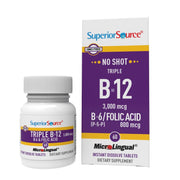Superior Source NO SHOT Triple B-12 bottle front for energy support.