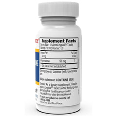Label on Superior Source Pregnenolone 50 mg bottle showing dosage details