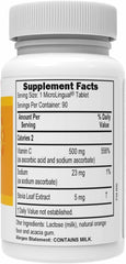 Superior Source vitamin C 500 mg buffered sodium ascorbate label highlighting gentle stomach support