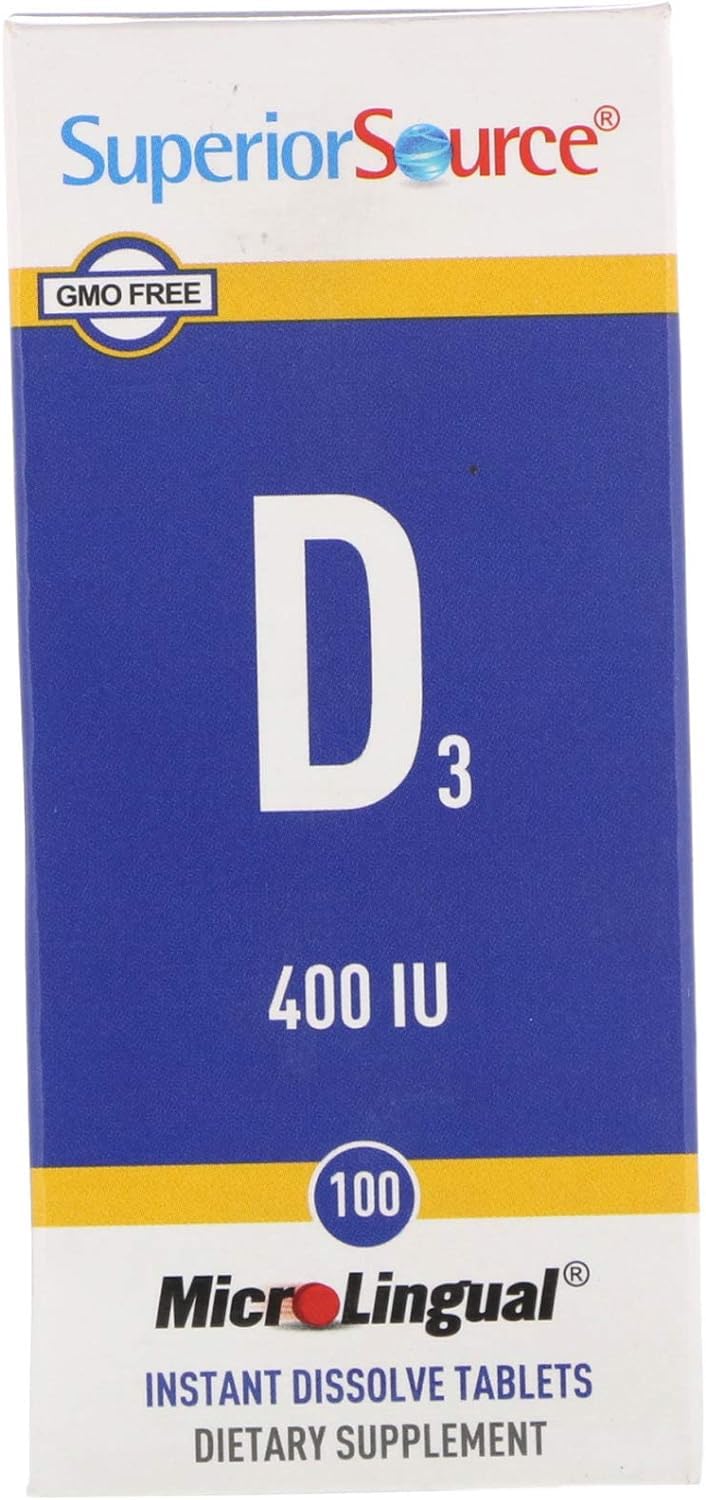 Superior Source Vitamin D3 400 IU dissolving tablet ready to use, quick absorption