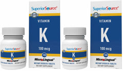 Superior Source Vitamin K bottle label with sublingual tablets for bone support