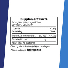 Closeup of Vitamin K2 MK-4 tablet texture in microLingual format