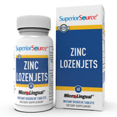 Superior Source Zinc Lozenjets bottle front with dissolving tablets for daily support