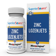 Superior Source Zinc Lozenjets bottle front with dissolving tablets for daily support