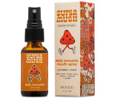 SuperMush Daily Immunity Mouth Spray bottle for quick immune support and digestive comfort.
