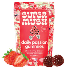 SuperMush Horny Goat Weed Gummies bottle signals vitality and daily energy.