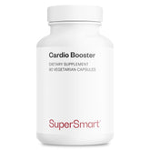 Supersmart Cardio Booster bottle front showing label and vegan formula benefits.