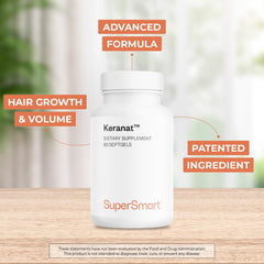 Supersmart Keranat ingredients panel featuring the keranat blend and vitamins