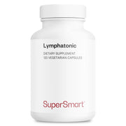 Supersmart Lymphatonic bottle front, showing non-GMO, gluten-free capsules for daily lymphatic support.