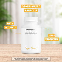 Supersmart Red Propolis capsules pack designed for convenient daily use