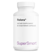 Supersmart Relora 750 mg bottle on shelf suggesting natural stress support