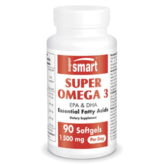 Supersmart Super Omega 3 bottle showing sustainable EPA and DHA source