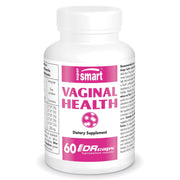 Supersmart Vaginal Health bottle shown for daily flora support and easy dosing.