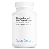 Supersmart Xanthohumol capsules bottle close-up for daily antioxidant support