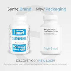 Supersmart Xanthohumol label showing 10 percent content and standardization
