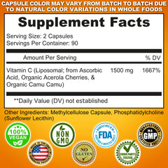 Close-up of liposomal C capsules illustrating enhanced absorption technology