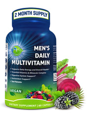 SUPPLEMENTS STUDIO Men's Daily Multivitamin bottle with capsules for daily energy support.