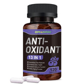 SUPRANOURISH 13-in-1 antioxidant bottle showcases 120 capsules for daily wellness support.