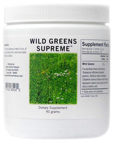 Supreme Nutrition Wild Greens Supreme bottle shows pure herbal blend for daily wellness.