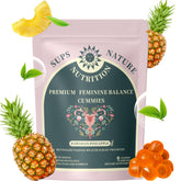 sups nature women's probiotic gummies bottle for daily feminine balance.