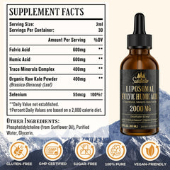 Susatentar humic acid bottle supports detox and hydration
