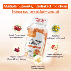 SustainWell grapefruit-flavored gummy closeup showing sweet taste