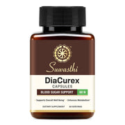 Suwasthi DiaCurex berberine bottle showing premium herbal blend for daily metabolic support