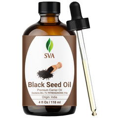 SVA Black Seed Oil bottle with dropper for precise, mess-free application.