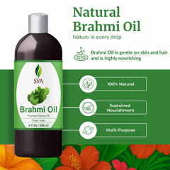 SVA Brahmi Oil applied to hair for gentle application and nourishment