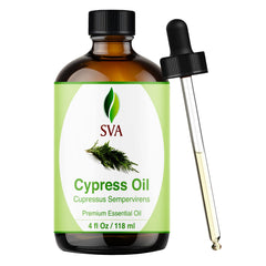 SVA Cypress essential oil bottle 4oz for diffusion and massage prep