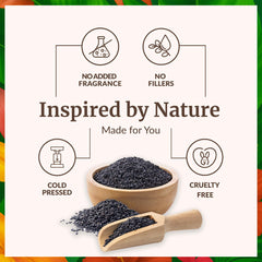 SVA Organic Black Seed Oil for hair massage and scalp nourishment.