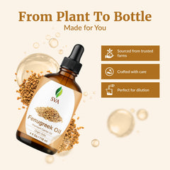 SVA Organics fenugreek oil blends with shampoo to boost care.