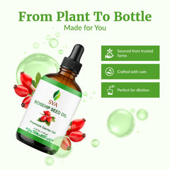 SVA ORGANICS Rosehip Seed Oil on hair and scalp for nourishment.