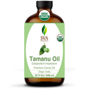 SVA Tamanu oil bottle for skin care and massage.