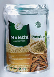 SVATV licorice powder packaging for culinary and skincare use.