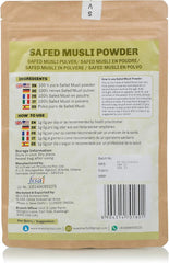 SVATV Safed Musli measuring scoop with powder for precise daily dosing.