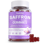 Svovita saffron gummies bottle front highlighting high-potency saffron for daily vitality