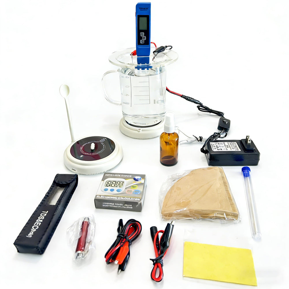 SVZIOOG colloidal silver generator kit with magnetic stirrer in action for efficient production.