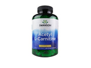 Swanson Acetyl L-Carnitine bottle shows easy dosing for focus.