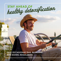 Swanson Activated Charcoal capsules close-up highlighting 520 mg serving for occasional bloating.