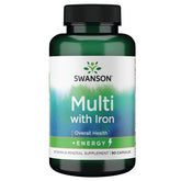Swanson Active One Multivitamin with Iron bottle front view for daily energy support