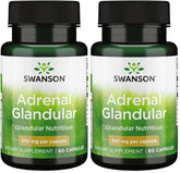Swanson Adrenal Glandular 350 mg bottle closeup for easy daily use