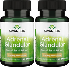 Swanson Adrenal Glandular 350 mg bottle closeup for easy daily use