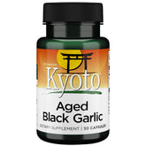 Swanson aged black garlic 650 mg bottle showing the easy daily use and potency.