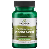 Swanson alfalfa seed 400 mg bottle highlighting convenient daily nutrition capsules