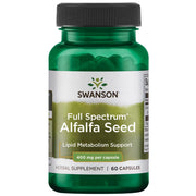 Swanson alfalfa seed 400 mg bottle highlighting convenient daily nutrition capsules